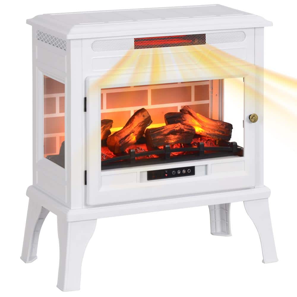 24 in. Portable Electric Cabinet Infrared Space Heater, Convection, Double 
