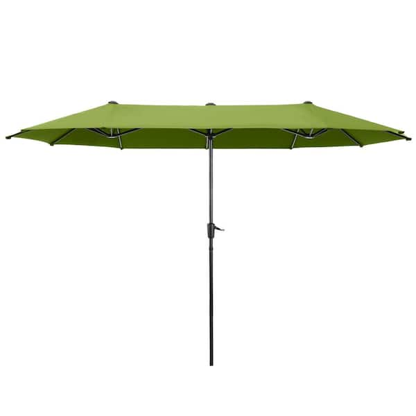 PHI VILLA 13 ft. Market Patio Umbrella 2-Side in Lime Green THD ...