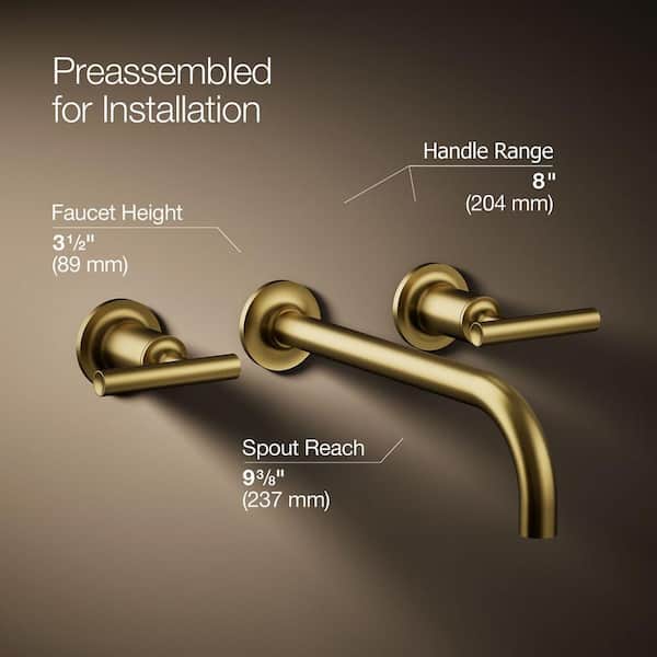 KOHLER Purist 2-Handle Bathroom Sink Faucet Trim Kit in Vibrant Brushed Nickel (Valve Not Included)