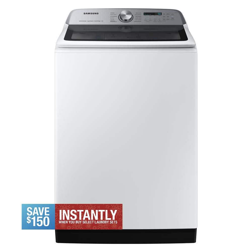 5.4 cu.ft. Extra-Large Capacity Smart Top Load Washer with ActiveWave Agitator and Super Speed Wash in White