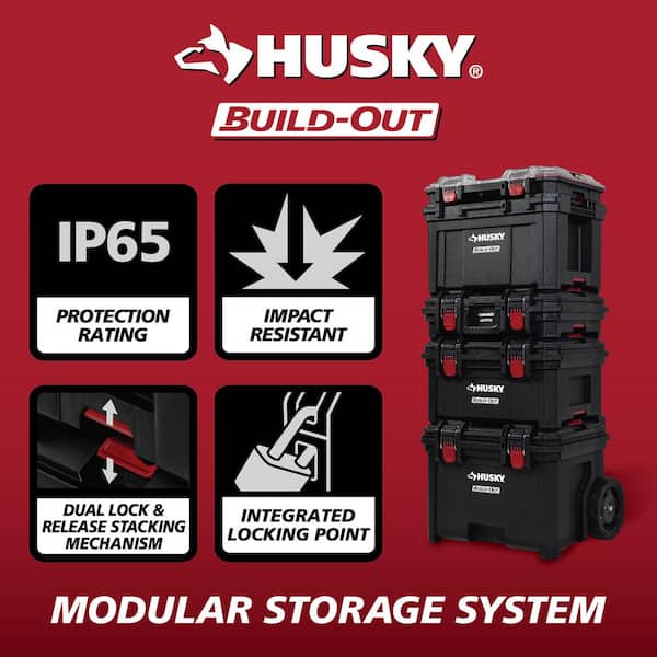 Husky Build-Out 12 in. Modular Tool Storage Waterproof Storage Bin