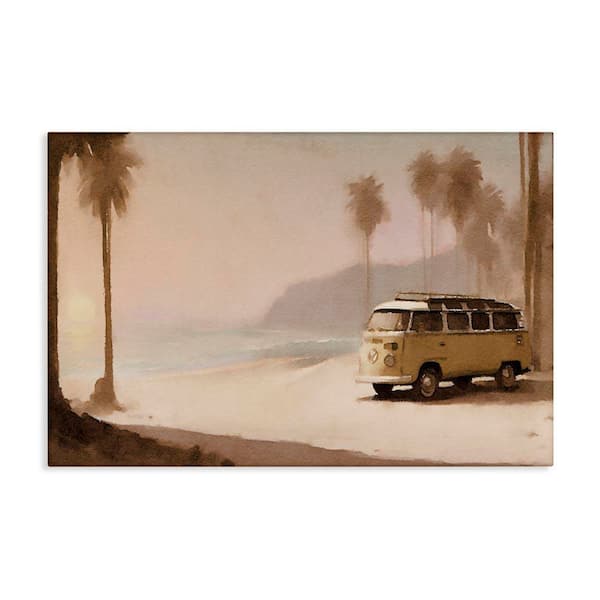Stupell Industries Tranquil Beach Day by Noah Bay Unframed Coastal Graphic Art Print 16 in. x 24 in.