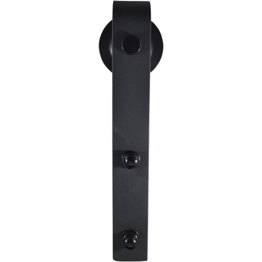 Primed White Solid Core Paneled Barn Door Kit with Black Hardware