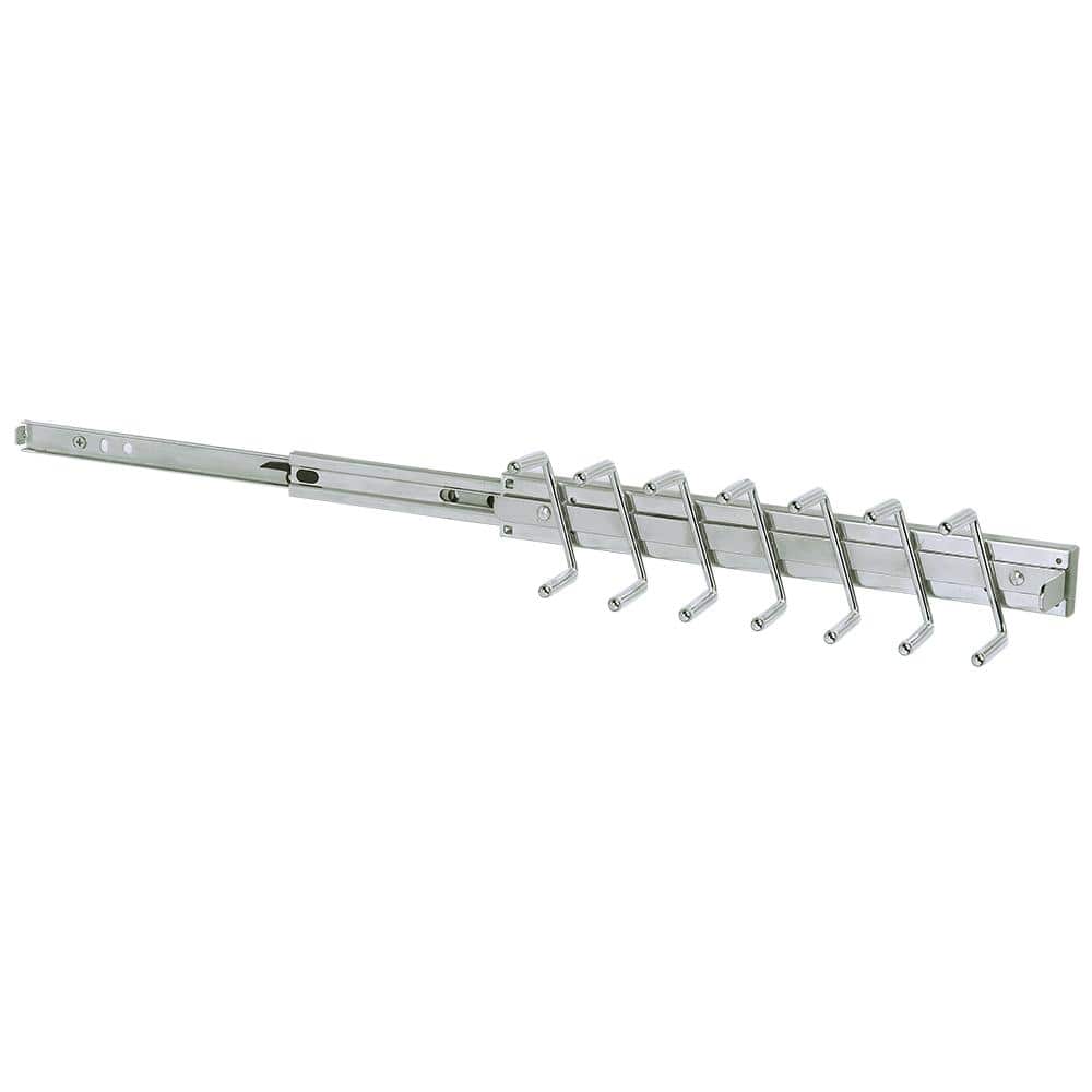 13.5 in. W 14-Hook Chrome Metal Tie and Belt Rack