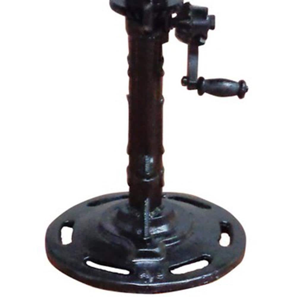 Adjustable Black Metal and Wood Industrial Stool