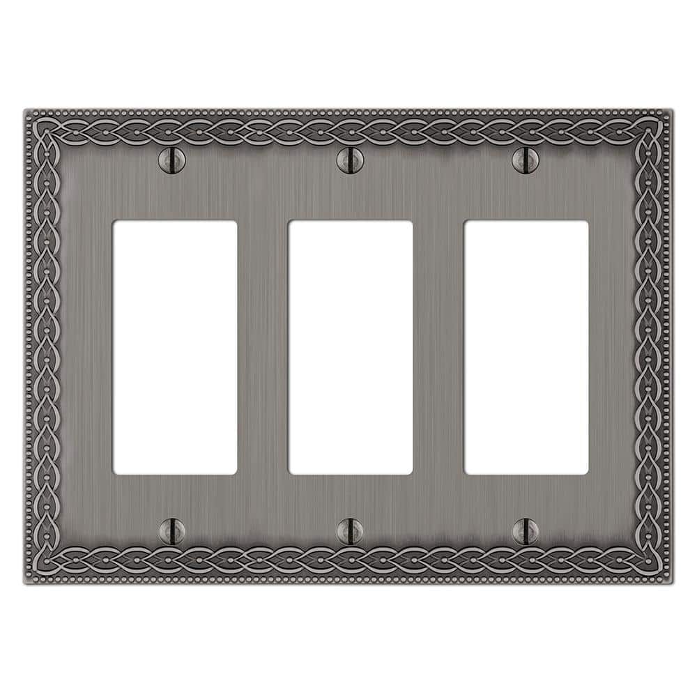 Amelia 3 Gang Rocker Metal Wall Plate - Antique Nickel price history on PriceWatchPro