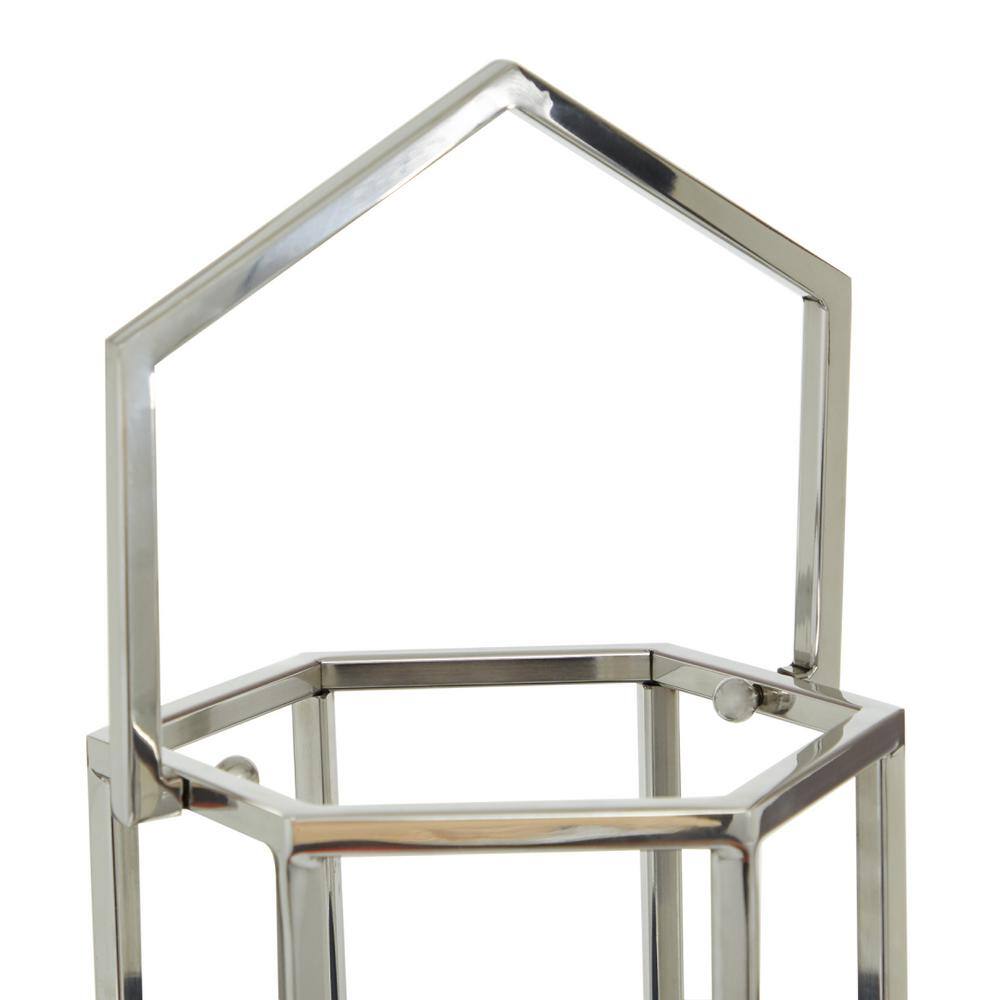 Elegant Silver Stainless Steel Hanging Candle Lantern