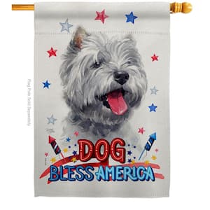 28 in. x 40 in. Patriotic Westie Dog House Flag Double-Sided Animals Decorative Vertical Flags