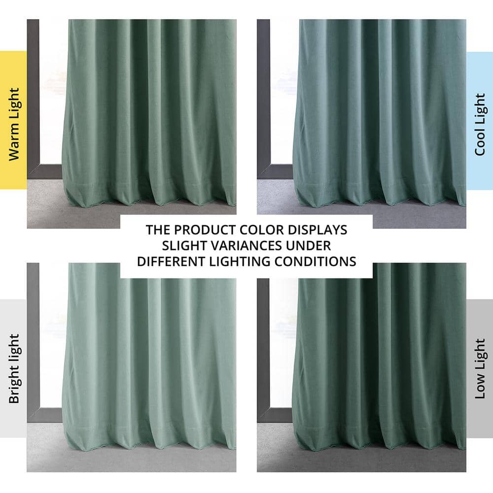 Aqua Mist Velvet Blackout 84-Inch Window Curtain Panel