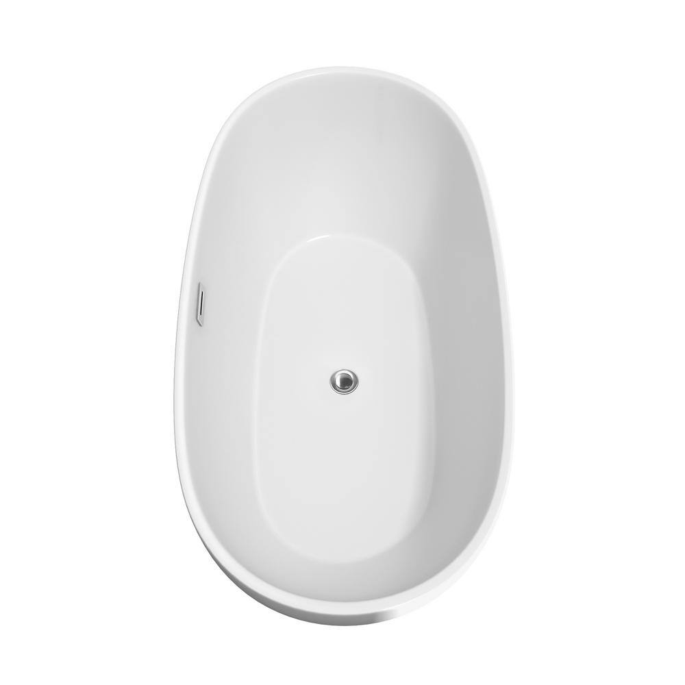 Juno 67'' White Acrylic Freestanding Soaking Bathtub