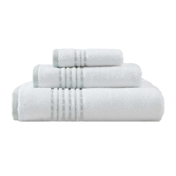 Tommy Bahama Cliff Side White/Sage Green 100% Cotton 3-Piece Terry Bath Towel Set