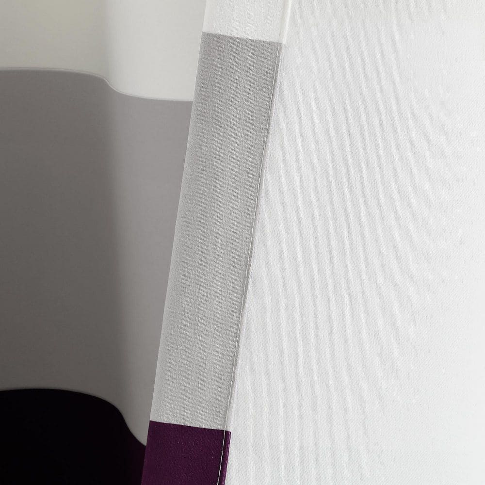 Alexander Color Block Purple and Gray Blackout Window Panels 52"W x 84"L