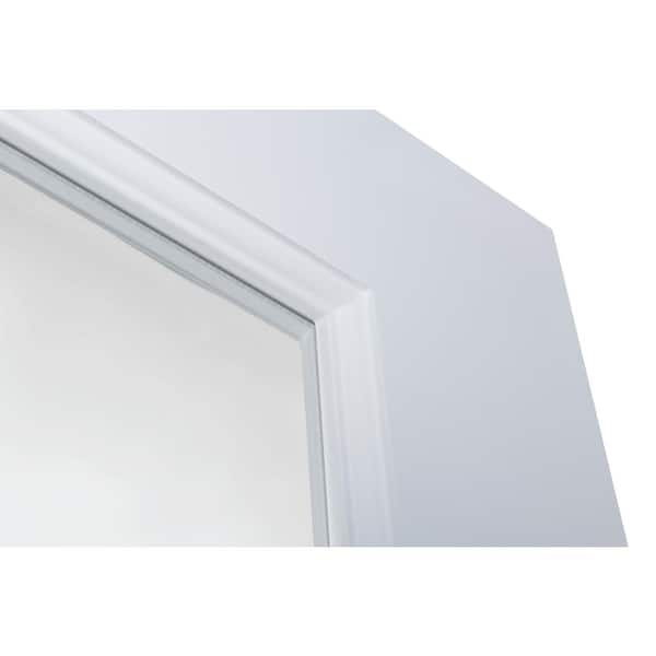 EightDoors 30-in x 80-in White Clear Glass Prefinished Pine Wood