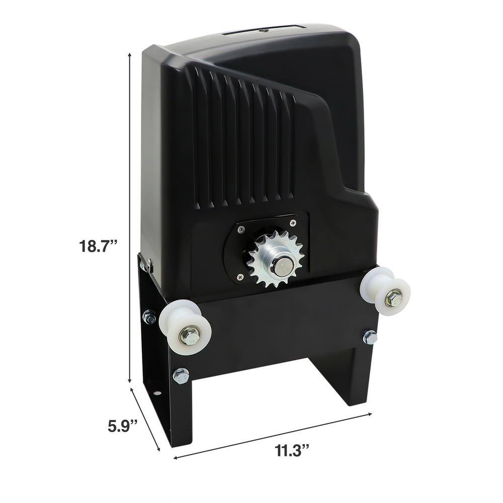 ALEKO Black Chain-Driven Sliding Gate Opener Kit with Remotes