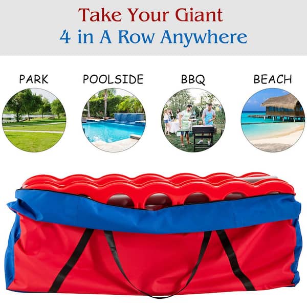 Costway Giant 4 in A Row Jumbo 4-to-Score Game Set W/Storage