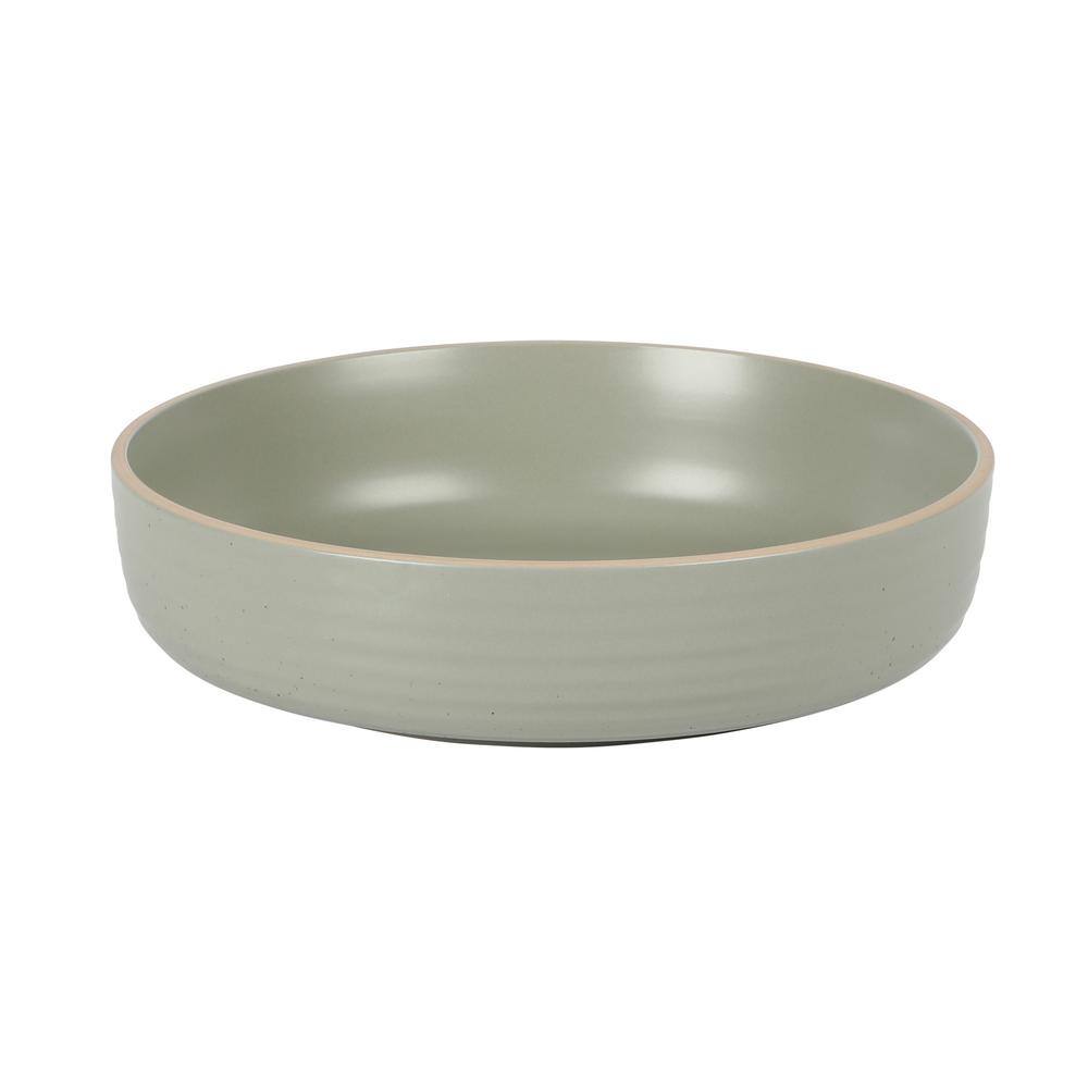 Sage Green Ceramic 16-Piece Embossed Dinnerware Set
