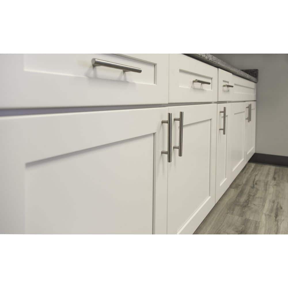 Brushed Nickel Steel Bar Drawer Pull with Mounting Hardware