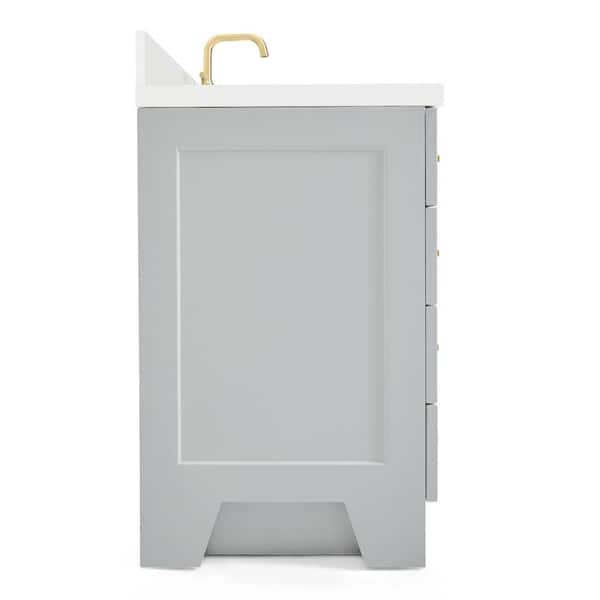 ARIEL Taylor 49 in. W x 22 in. D x 36 in. H Bath Vanity in Grey with Pure White Quartz Top