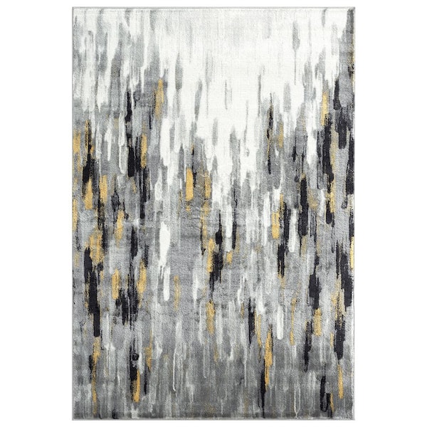 Porto Grey 2 ft. x 3 ft. Contemporary Polypropylene Area Rug