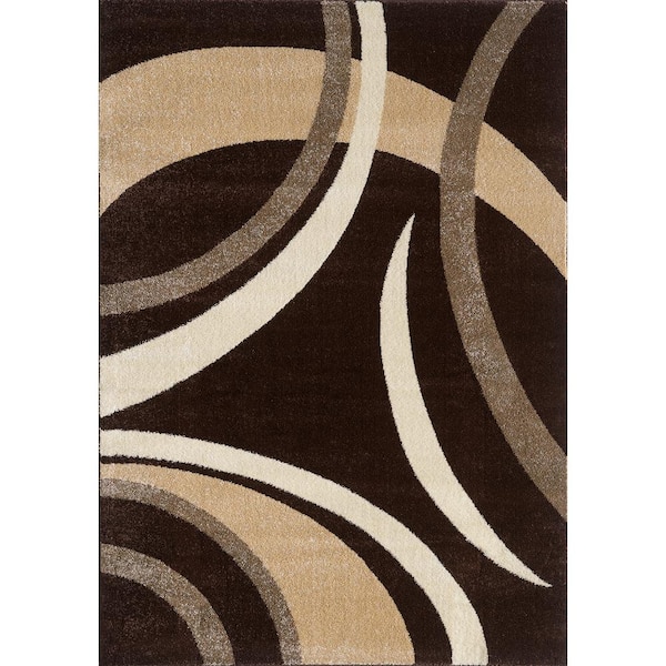 L'Baiet Abigail Brown Graphic 5 ft. x 7 ft. Area Rug