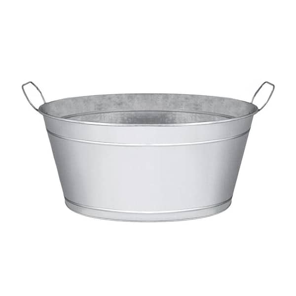 2 Pack 20 in. x 14 in. x 10 in. Large 6-Gallon Galvanized Tin Beverage Tub for Parties, BBQs and Other Outdoor Events