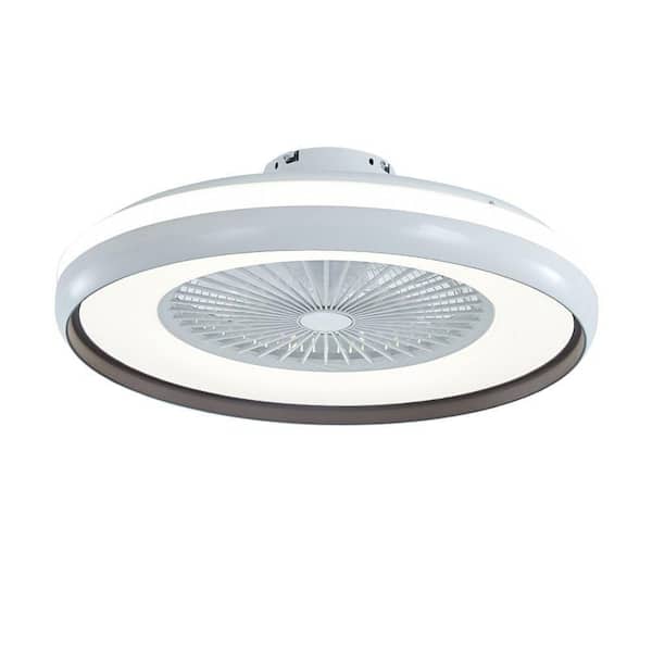 selvbiografi dække over middag OUKANING 20 in. Integrated LED Indoor White Black Modern Enclosed Low  Profile Ceiling Fan Light HG-HCXLST-3044 - The Home Depot
