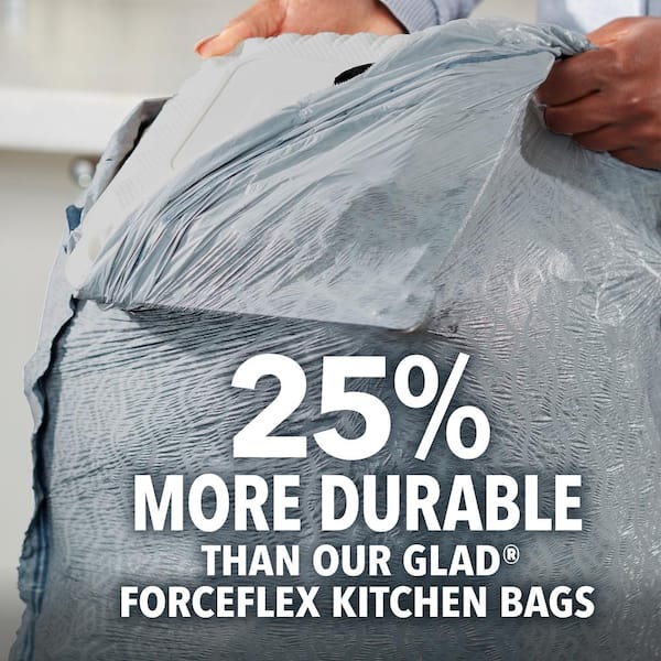 ForceFlex MaxStrength 13 Gal. Mountain Air White Trash Bags Clorox Antimicrobial Tall Kitchen Drawstring (34-Count)