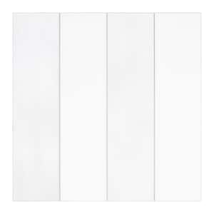 Stacked White 9.05 in. x 9.05 in. Peel and Stick Backsplash Handmade Looks Stone Composite Wall Tile (9.12 sq. ft./Case)
