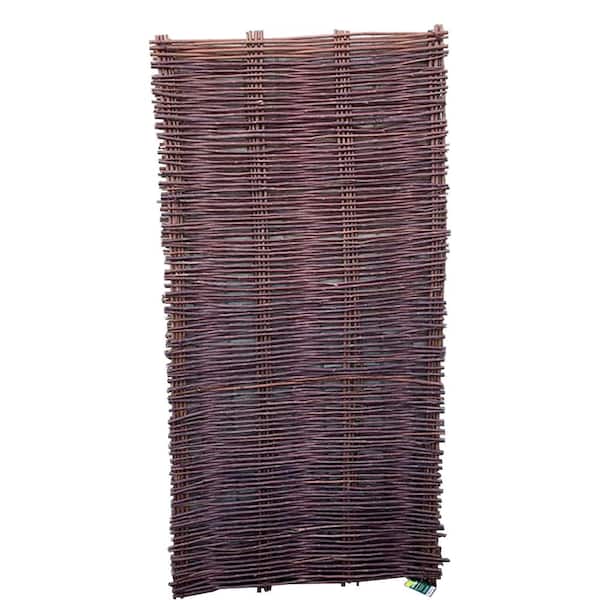 MGP 72 in. H x 36 in. W Brown Willow Wood Garden Fence Panel