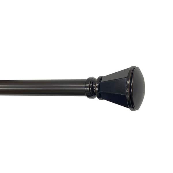 48 in.-84 in. Adjustable Single Curtain Rod 5/8 in. Dia. in Oil Rubbed Bronze with Trumpet finials