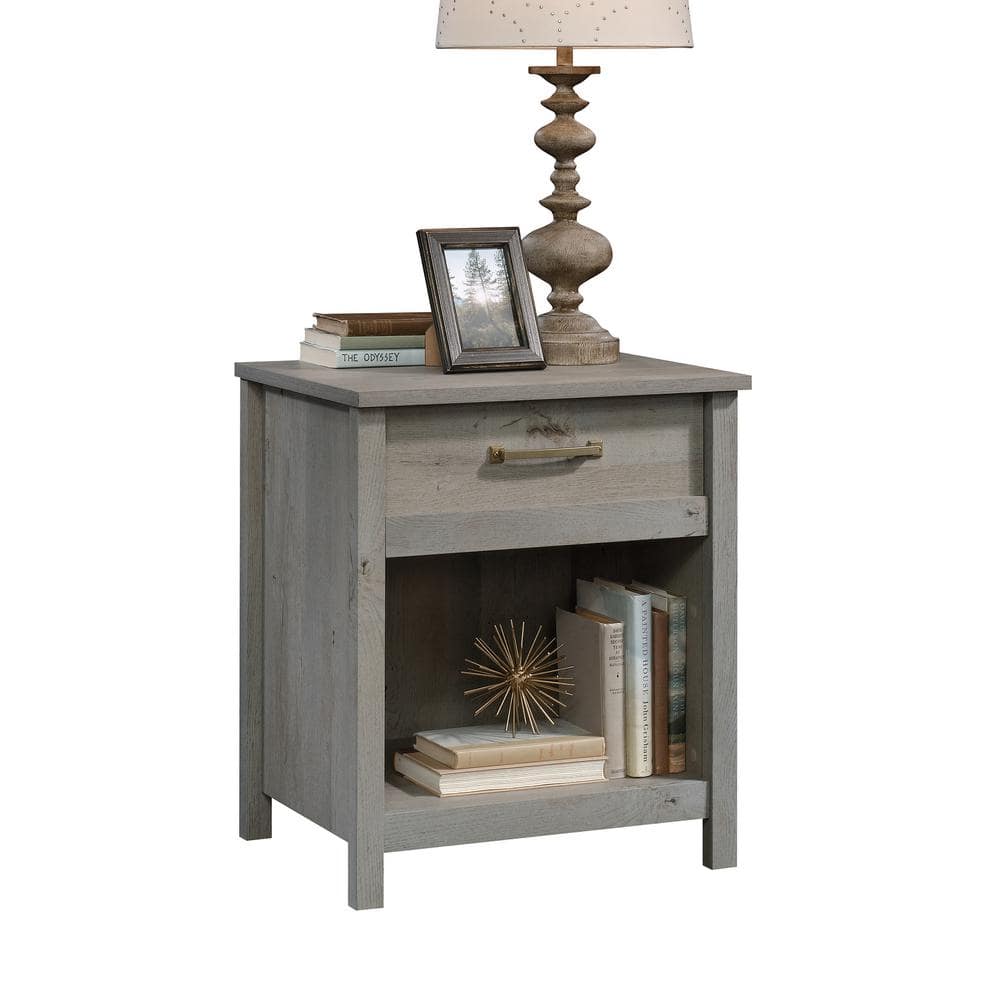 Mystic Oak Vintage-Inspired Nightstand with Storage Drawer