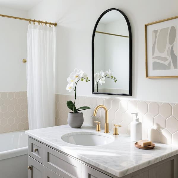 8 in. Widespread Double Handle 3-hole High-Arc Bathroom Faucet with Pop-up Drain Lead-Free in Brushed Gold