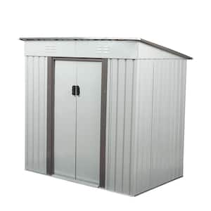 6 ft. W x 4 ft. D Outdoor Metal Storage Shed with Lockable Sliding Doors, Vents for Backyard, Garden, White (24 sq. ft.)