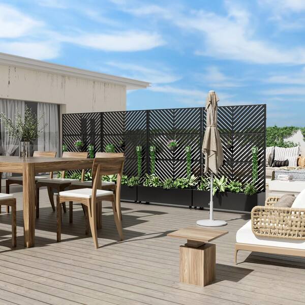 Dovelina 73 in. x 16 in. x 47 in. Black Metal Iron Raised Beds
