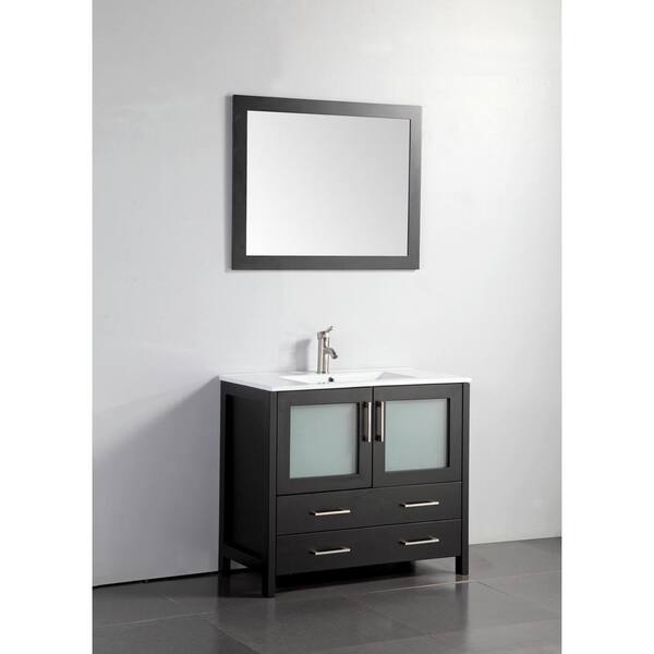 Project Source 36-in Gray Single Sink Bathroom Vanity with White Cultured  Marble Top in the Bathroom Vanities with Tops department at