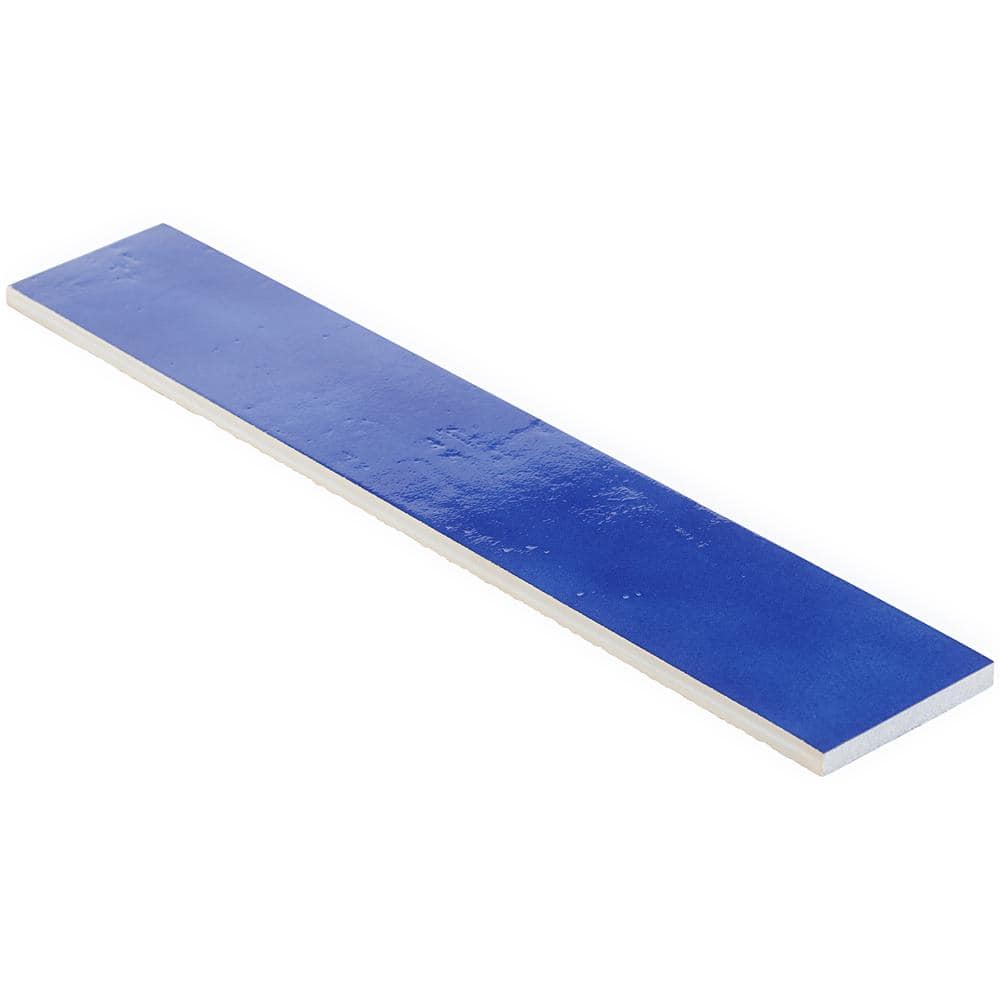 Poseidon Blue Glossy Porcelain Rectangular Tile 3" x 18"