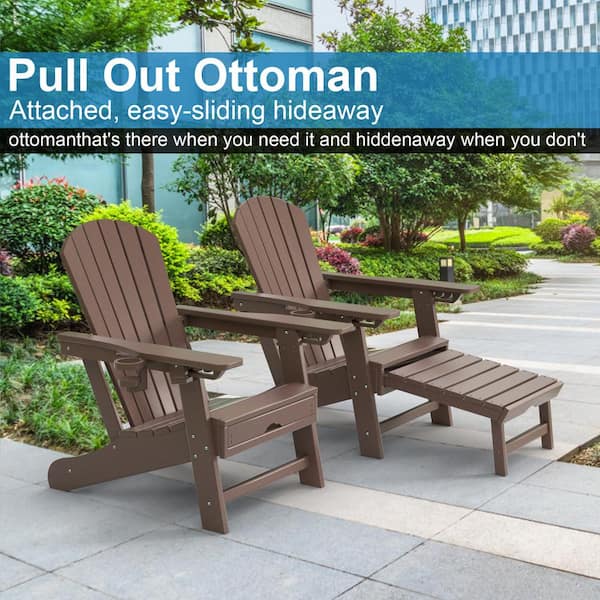 Adirondack chairs discount with retractable ottoman