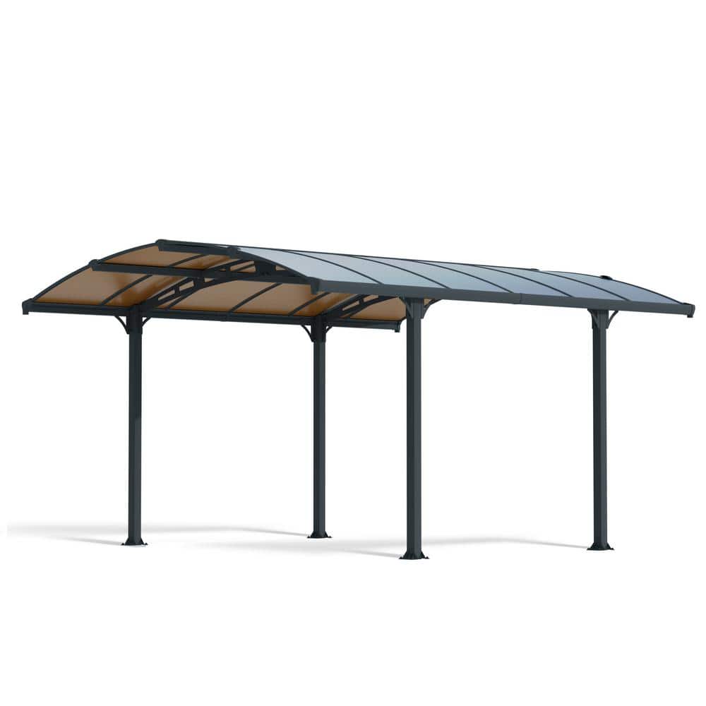Tucson 12 x 14 ft Gray Aluminum Garden Gazebo with Polycarbonate Roof