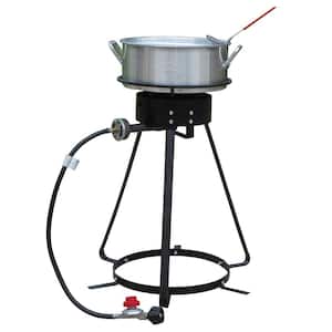 24 in. Bolt Together Propane Gas Outdoor Cooker with 10 qt. Aluminum Fry Pan and Basket