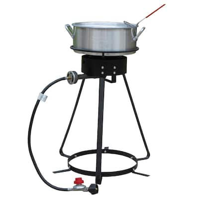 Barton 17.5 qt. Portable LPG Propane Dual Burner Deep Fryer Outdoor Cooker  Station with Triple Fry Baskets 95514-H3 - The Home Depot