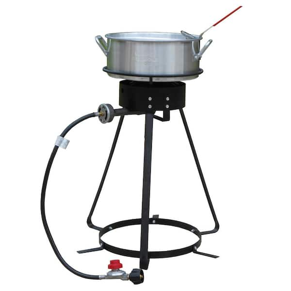King Kooker 24 in. Bolt Together Propane Gas Outdoor Cooker with 10 qt. Aluminum Fry Pan and Basket