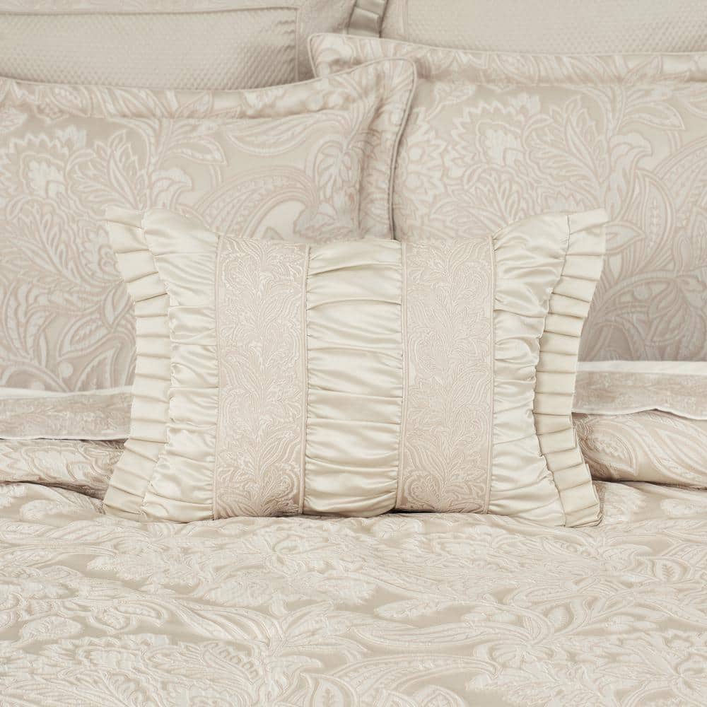 Champagne Satin Jacobean Rectangular Throw Pillow