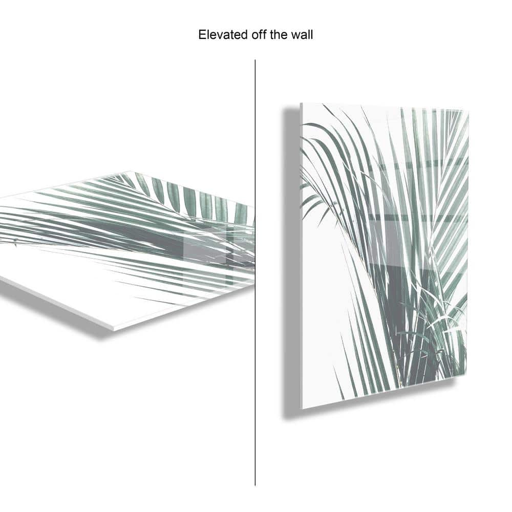 Modern Green and White Botanical Acrylic Wall Art Set