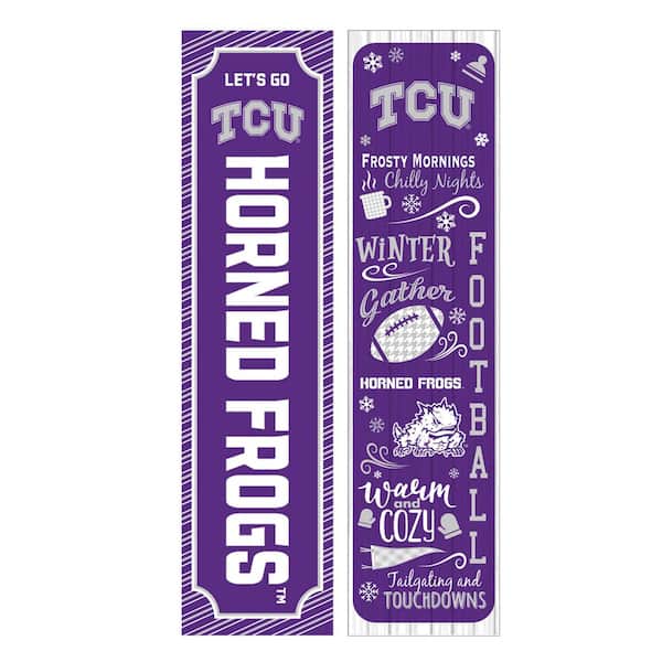 47 in. Double Sided Leaner Porch Sign, Texas Christian University, Winter Seasonal