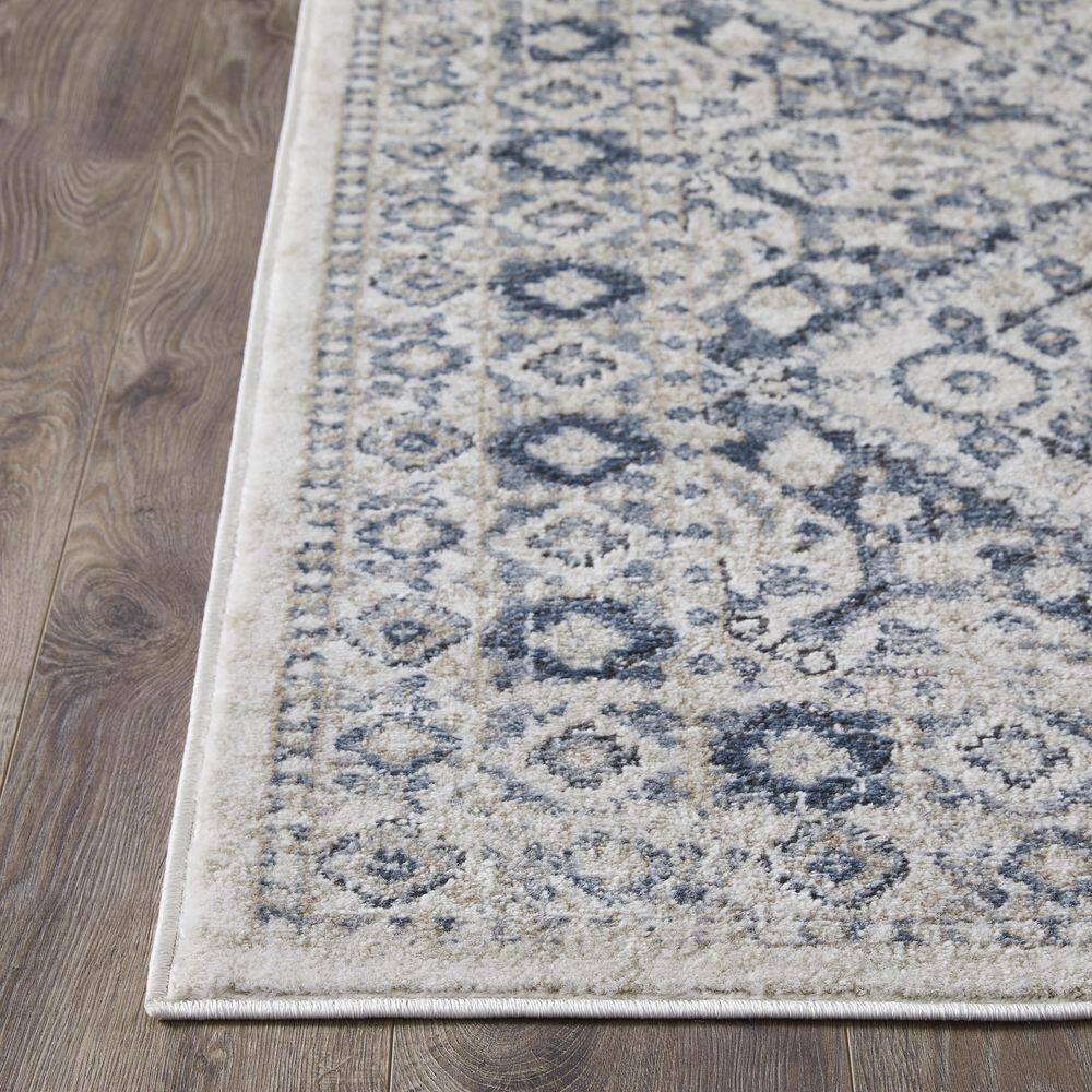 Kehleigh 9' x 12' Blue Synthetic Oriental Area Rug