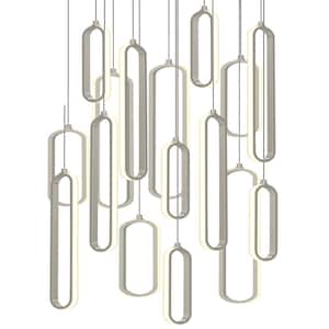 Sienna 232-Watt 16-Light Painted Nickel Cluster Integrated LED Pendant Light