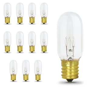 25-Watt T8 Dimmable E17 Base Incandescent Appliance Light Bulb. Soft White 2700K (12-Pack)