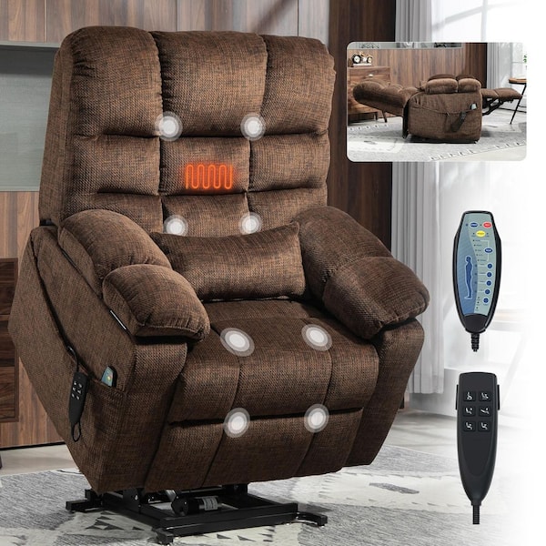 aisword Chocolate-1 3-Motor Zero Gravity Power Lift Recliner with