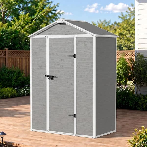5 ft. x 3 ft. Outdoor Resin Storage Shed with Floor and Sloped Roof (15 sq. ft. )