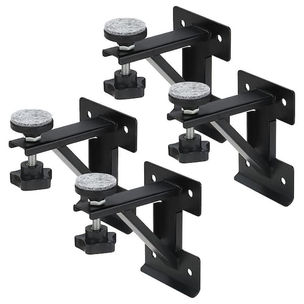 4-Pack Undermount Sink Brackets for Narrow Cabinet, Sink Repair Kit with Black Coating Prevent Rust